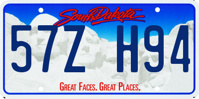SD license plate 57ZH94