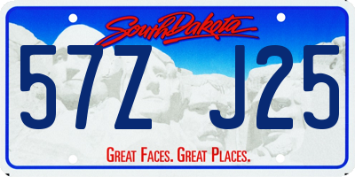 SD license plate 57ZJ25