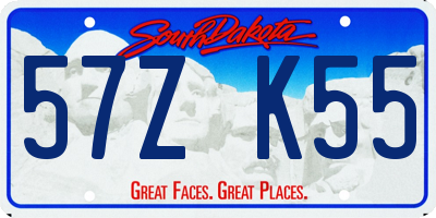 SD license plate 57ZK55