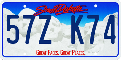 SD license plate 57ZK74