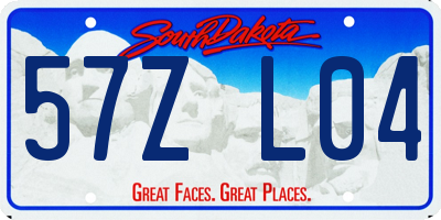 SD license plate 57ZL04