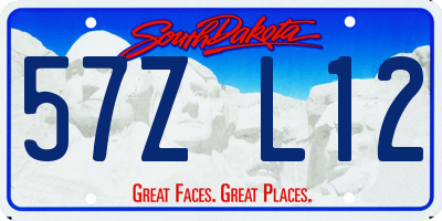 SD license plate 57ZL12