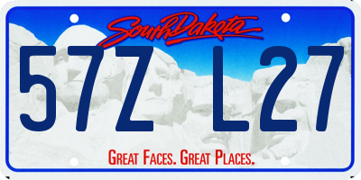 SD license plate 57ZL27