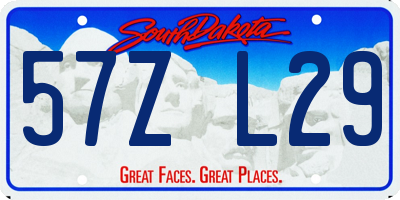 SD license plate 57ZL29