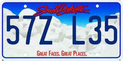 SD license plate 57ZL35