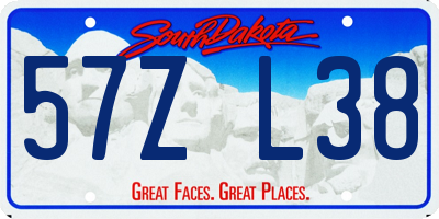 SD license plate 57ZL38