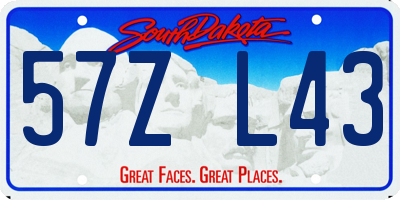 SD license plate 57ZL43