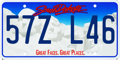 SD license plate 57ZL46
