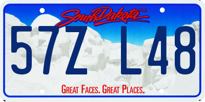 SD license plate 57ZL48