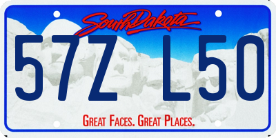 SD license plate 57ZL50