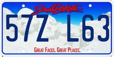 SD license plate 57ZL63