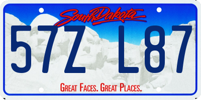 SD license plate 57ZL87