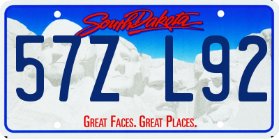 SD license plate 57ZL92