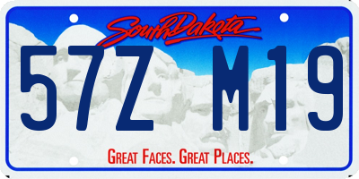 SD license plate 57ZM19