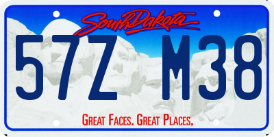 SD license plate 57ZM38