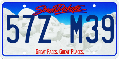 SD license plate 57ZM39