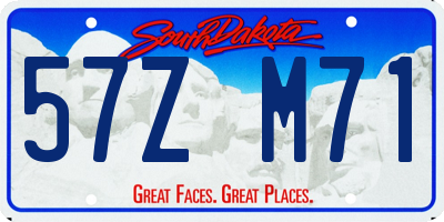 SD license plate 57ZM71