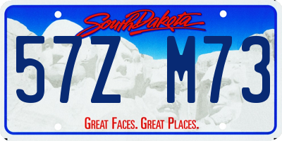 SD license plate 57ZM73