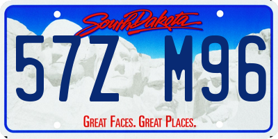 SD license plate 57ZM96