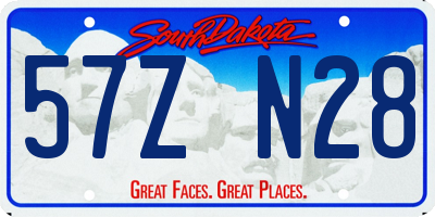 SD license plate 57ZN28