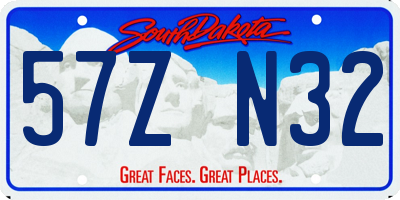 SD license plate 57ZN32