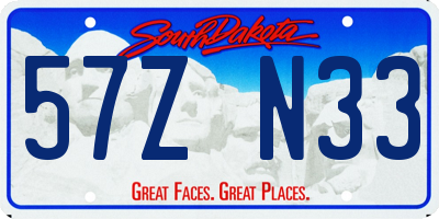 SD license plate 57ZN33