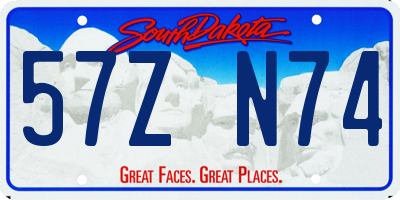 SD license plate 57ZN74