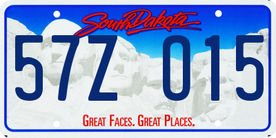 SD license plate 57ZO15
