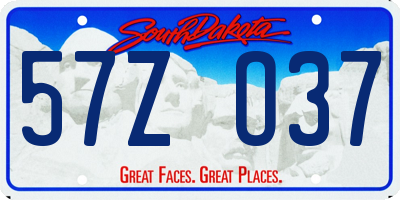 SD license plate 57ZO37