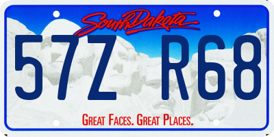 SD license plate 57ZR68
