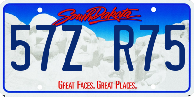 SD license plate 57ZR75