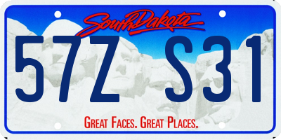 SD license plate 57ZS31