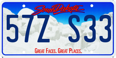 SD license plate 57ZS33