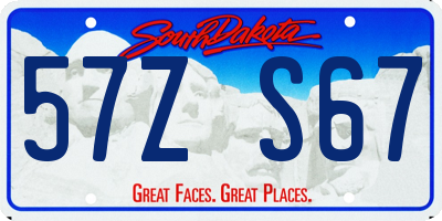 SD license plate 57ZS67