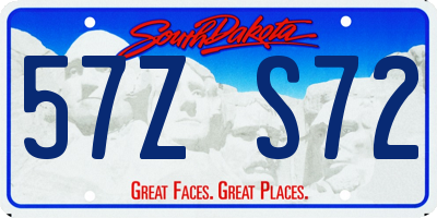 SD license plate 57ZS72