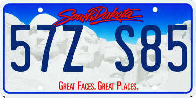 SD license plate 57ZS85