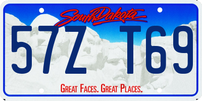 SD license plate 57ZT69