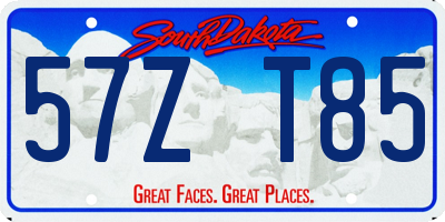 SD license plate 57ZT85