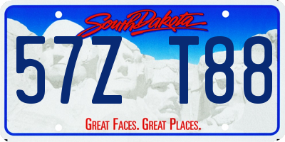 SD license plate 57ZT88