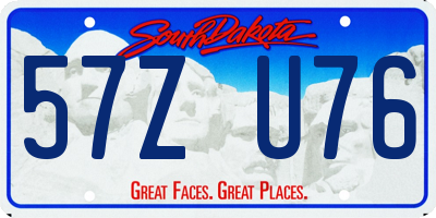 SD license plate 57ZU76