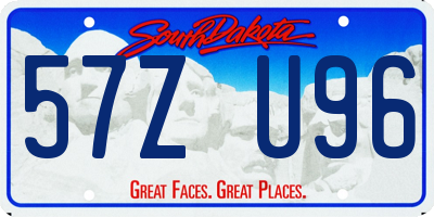 SD license plate 57ZU96