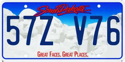 SD license plate 57ZV76