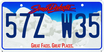 SD license plate 57ZW35