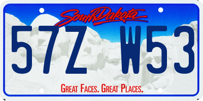SD license plate 57ZW53