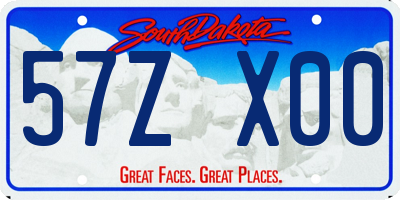 SD license plate 57ZX00