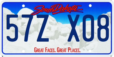 SD license plate 57ZX08
