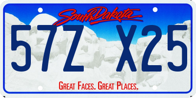 SD license plate 57ZX25