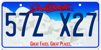 SD license plate 57ZX27
