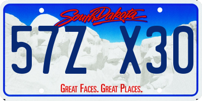 SD license plate 57ZX30