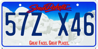 SD license plate 57ZX46